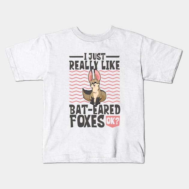 I just really love Bat-eared Foxes - Bat-eared Fox Kids T-Shirt by Modern Medieval Design